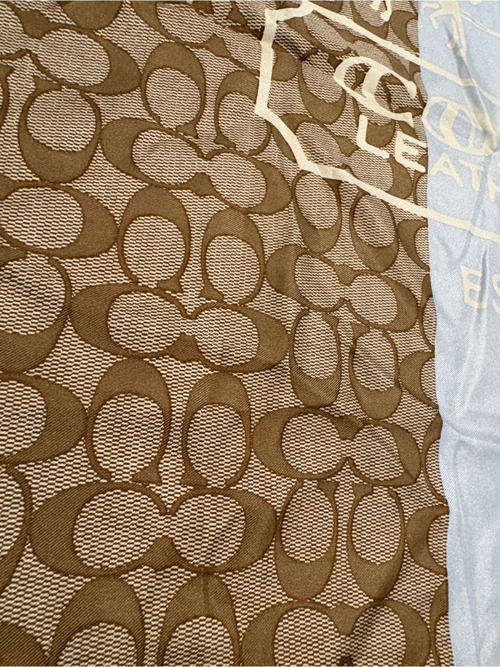 COACH Signature Logo 100% Silk Scarf - Picture 3 of 6